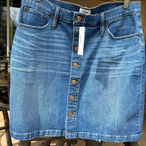 J Crew Denim Skirt Button Front (Sz 32)
